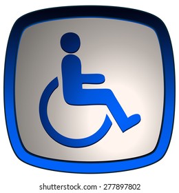 Disabled Glossy Sign, Vector Illustration.
