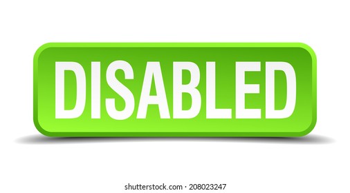 Disabled Green 3d Realistic Rectangular Isolated Button