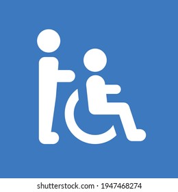 Disabled handicap accessibility sign icon illustration.
