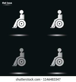 Disabled handicap grayscale vector icon.