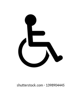 disabled handicap icon. bathroom for persons with disabilities signs. wheelchair isolated on white background. vector Illustration.