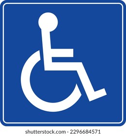 disabled handicap icon blue square background