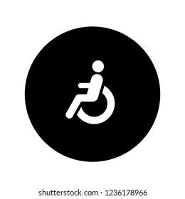 Disabled handicap icon in circle. Vector Illustration