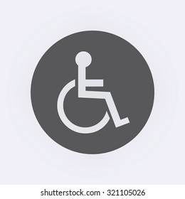 Disabled Handicap Icon in circle . Vector illustration