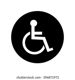Disabled Handicap Icon in circle . Vector illustration