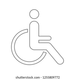 Disabled Handicap icon. Element of cyber security for mobile concept and web apps icon. Thin line icon for website design and development, app development