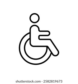 Disabled Handicap icon Flat isolated outline sign