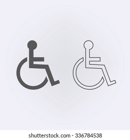 Disabled Handicap Icon . Invalid symbol . Vector illustration