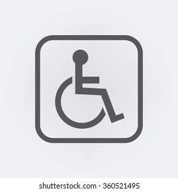 Disabled Handicap Icon . Invalid symbol . Vector illustration