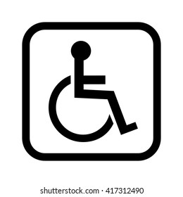 Disabled Handicap Icon . Invalid symbol . Vector illustration