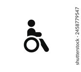 Disabled handicap icon isolated on white background. Wheelchair icon