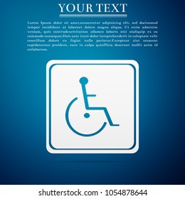 Disabled handicap icon isolated on blue background. Wheelchair handicap sign. Flat design. Vector Illustration