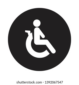Disabled Handicap Icon isolated on white background