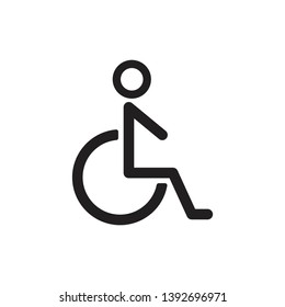 Disabled Handicap Icon isolated on white background