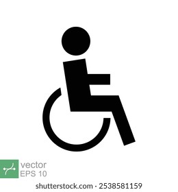 Disabled handicap icon isolated on white background. Wheelchair icon