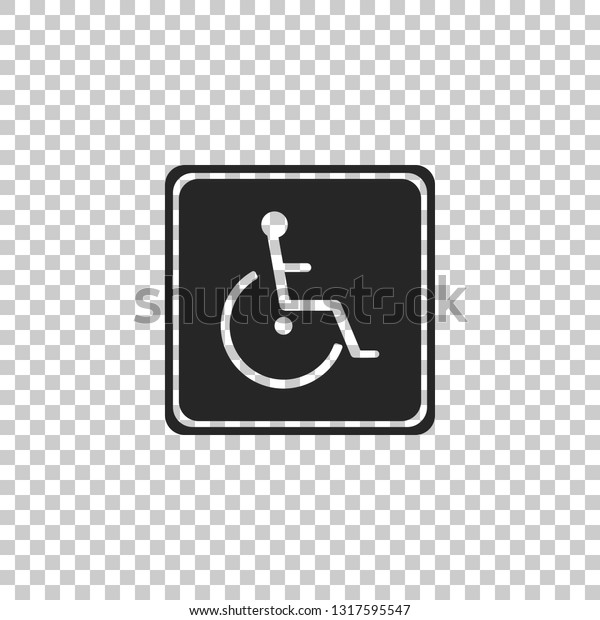 Disabled\
handicap icon isolated on transparent background. Wheelchair\
handicap sign. Flat design. Vector\
Illustration