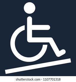 Disabled Handicap Icon isolated vector on a blue backround.