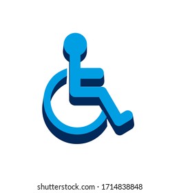 Disabled Handicap Icon
isometric. 3d  sign isolated on white background.