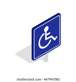 Disabled handicap icon in isometric 3d style isolated on white background