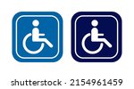 Disabled handicap icon. Man in a wheelchair illustration symbol. Sign parking vector.