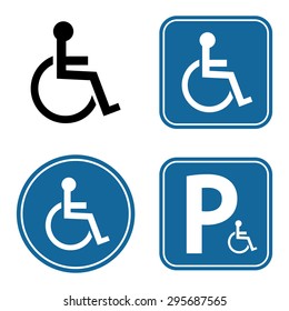 Disabled Handicap Icon Set