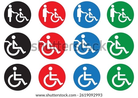 Disabled Handicap Icon set background white. Design eps 10 