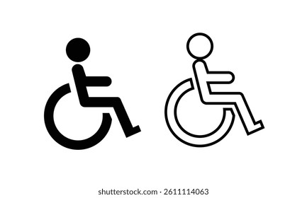 Disabled Handicap Icon set. Symbol isolated white background. vector illustration. color editable