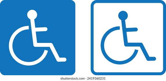 Disabled handicap icon set in two styles isolated on white background . Vector illustration