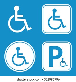 Disabled Handicap Icon Set . Vector illustration