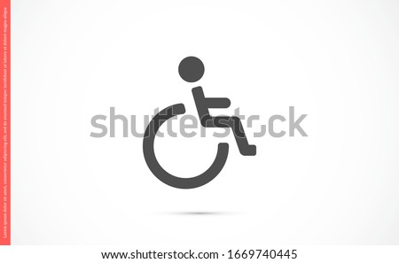 Disabled Handicap Icon sign isolated. Vector illustration. Disabled vector icon in modern design style for web site and mobile app. Handicap Icon in trendy flat style isolated on grey background