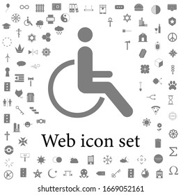 Icono de Handicap deshabilitado. Un simple icono en negro web, puede ser utilizado como un icono de elemento web sobre fondo blanco. iconos web conjunto universal para web y móvil