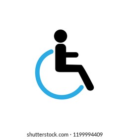 Disabled, handicap icon. Vector illustration, flat design.