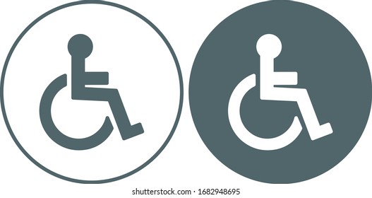 Disabled handicap icon. Vector illustration