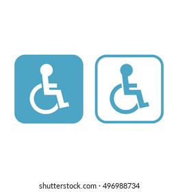 Disabled handicap icon vector illustration. White and blue