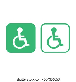 Disabled handicap icon vector illustration. Green and white