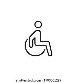 Disabled Handicap Icon. Vector Outline Icon