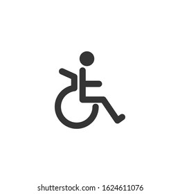 Disabled handicap Icon vector sign isolated for graphic and web design. Disabled handicap symbol template color editable on white background.