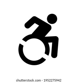 Disabled Handicap Icon. Wheelchair user vector symbol isolated on white background Vector EPS 10