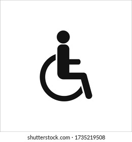 Disabled Handicap Iconwheelchair Symboldisabled Person Illustration ...