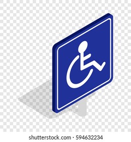 Disabled handicap isometric icon 3d on a transparent background vector illustration