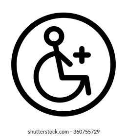 Disabled Handicap linear black Icon. Vector illustration