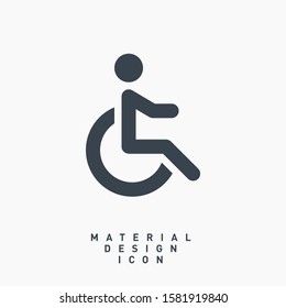 disabled handicap material design line icon