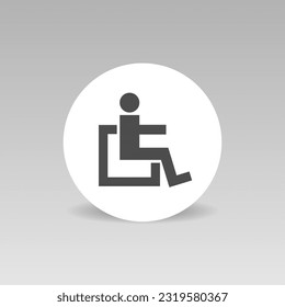 Icono vectorial aislado de fondo redondeado para discapacitados