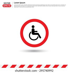 Disabled Handicap person warning road sign