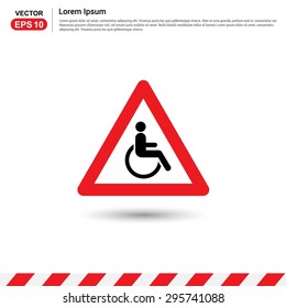 Disabled Handicap person warning road sign