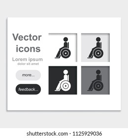 Disabled handicap placed on web page template vector icon.