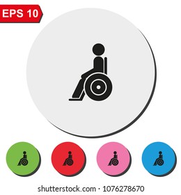 Disabled handicap round colorful vector icon.
