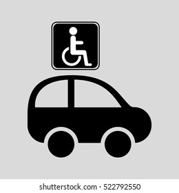 disabled handicap sign graphic vector illustration eps 10