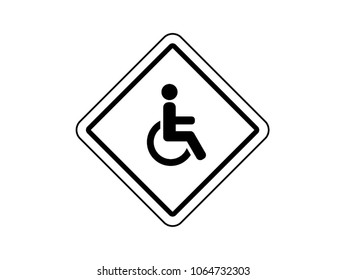 Disabled Handicap Sign Icon Vector