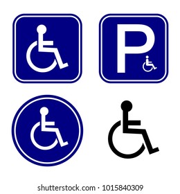Disabled handicap sign set
